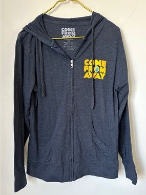 Come From Away Broadway Musical Islander Blue Zip Up Light Sweatshirt Size Small